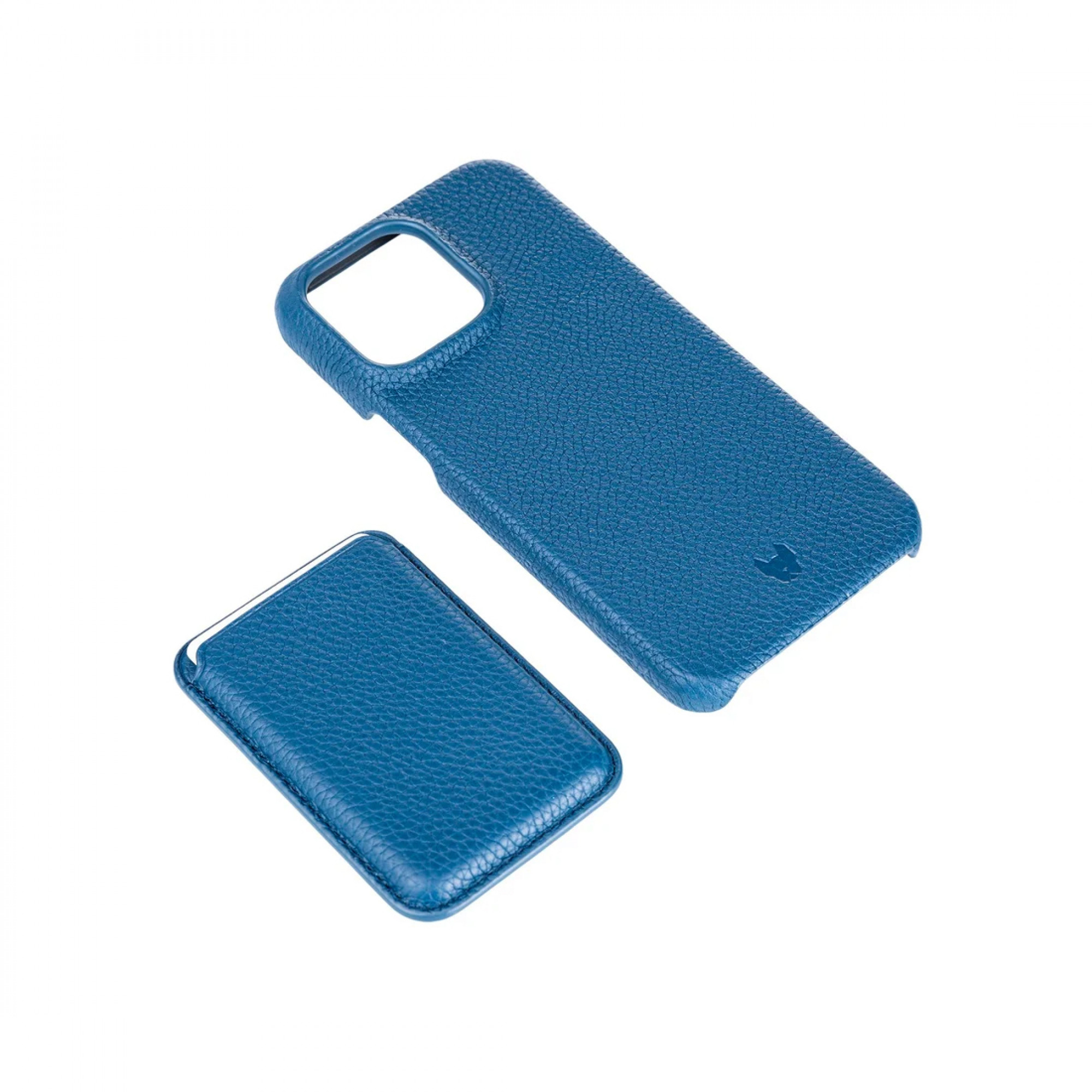 iLera NAPA leather Case 1.0 for iPhone 15 Pro Max, Deep Blue + Wallet
